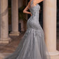 Embellished Floral Mermaid Gown By Ladivine CB128 - Women Evening Formal Gown - Special Occasion