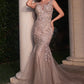 Embellished Floral Mermaid Gown By Ladivine CB128 - Women Evening Formal Gown - Special Occasion