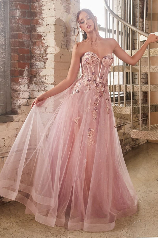 Strapless Layered Tulle Ball Gown By Ladivine CB142 - Women Evening Formal Gown - Special Occasion