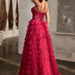 Sequin Layered Tulle A-Line Gown by Cinderella Divine CB143 - Special Occasion