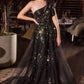 One Shoulder Layered Tulle Gown By Ladivine CB157 - Women Evening Formal Gown - Special Occasion/Curves