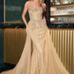 Strapless Crystal Layered Tulle Gown By Ladivine CB158 - Women Evening Formal Gown - Special Occasion