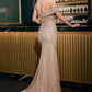 Off The Shoulder Sweetheart Leg Slit Gown by Cinderella Divine CB160 - Special Occasion