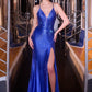 Plunging Illusion V-Neckline Gown By Ladivine CB163 - Women Evening Formal Gown - Special Occasion