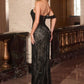 One Shoulder Sweetheart Neck Gown By Ladivine CB165 - Women Evening Formal Gown - Special Occasion/Curves