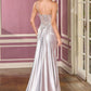 Asymmetrical Neckline Leg Slit Gown By Ladivine CC0329 - Women Evening Formal Gown - Special Occasion