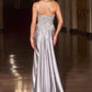 Asymmetrical Neckline Leg Slit Gown By Ladivine CC0329 - Women Evening Formal Gown - Special Occasion
