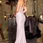 Stretch Satin Side Illusion Panel Gown By Ladivine CC0504 - Women Evening Formal Gown - Special Occasion