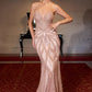 Embellished Plunging Neckline Mermaid Gown By Ladivine CC0688 - Women Evening Formal Gown - Special Occasion/Curves