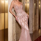 Embellished Plunging Neckline Mermaid Gown By Ladivine CC0688 - Women Evening Formal Gown - Special Occasion/Curves