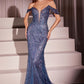Embellished Off The Shoulder Mermaid Gown By Ladivine CC0689 - Women Evening Formal Gown - Special Occasion