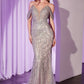 Embellished Off The Shoulder Mermaid Gown By Ladivine CC0689 - Women Evening Formal Gown - Special Occasion