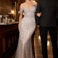 Embellished Off The Shoulder Mermaid Gown By Ladivine CC0689 - Women Evening Formal Gown - Special Occasion