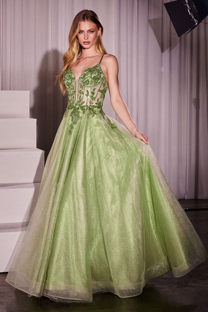 Layered Tulle A-Line Embellished Bodice Gown by Cinderella Divine CC0881 - Special Occasion