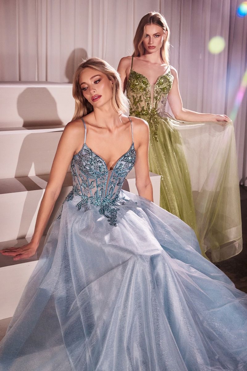 Layered Tulle A-Line Embellished Bodice Gown by Cinderella Divine CC0881 - Special Occasion