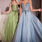 Layered Tulle A-Line Embellished Bodice Gown by Cinderella Divine CC0881 - Special Occasion