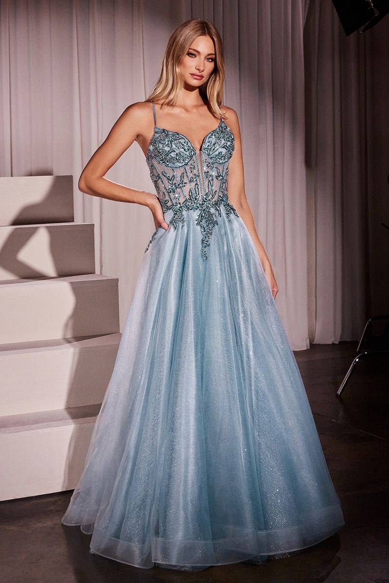 Layered Tulle A-Line Embellished Bodice Gown by Cinderella Divine CC0881 - Special Occasion