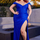 Off The Shoulder Glitter Gown By Ladivine CC2212 - Women Evening Formal Gown - Special Occasion/Curves