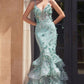Floral Appliqued Mermaid Gown by Cinderella Divine CC2288 - Special Occasion