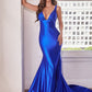 Fitted Glitter Satin Sleeveless Gown by Cinderella Divine CC2346 - Special Occasion