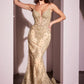 Plunging V-Neckline Mermaid Gown By Ladivine CC2403 - Women Evening Formal Gown - Special Occasion