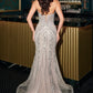 Strapless Layered Tulle Mermaid Gown By Ladivine CC2421 - Women Evening Formal Gown - Special Occasion