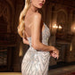 Deep V-Neckline Short Dress By Ladivine CC2430 - Women Evening Formal Gown - Special Occasion