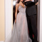 Layered Tulle Embellished A-Line Gown by Cinderella Divine CC2531 - Special Occasion/Curves