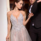 Layered Tulle Embellished A-Line Gown by Cinderella Divine CC2531 - Special Occasion/Curves