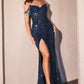 Off The Shoulder Fully Beaded Gown By Ladivine CC324 - Women Evening Formal Gown - Special Occasion