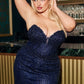 Sequin Off The Shoulder Gown By Ladivine CC341C - Women Evening Formal Gown - Curves