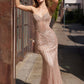 Strapless Beaded V-Neckline Gown By Ladivine CC398 - Women Evening Formal Gown - Special Occasion