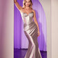 Satin Illusion V-Neck Bodice Gown by Cinderella Divine CC4021 - Special Occasion