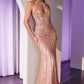 Embellished Halter Neckline Gown By Ladivine CC404 - Women Evening Formal Gown - Special Occasion/Curves