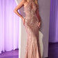 Embellished Halter Neckline Gown By Ladivine CC404 - Women Evening Formal Gown - Special Occasion/Curves