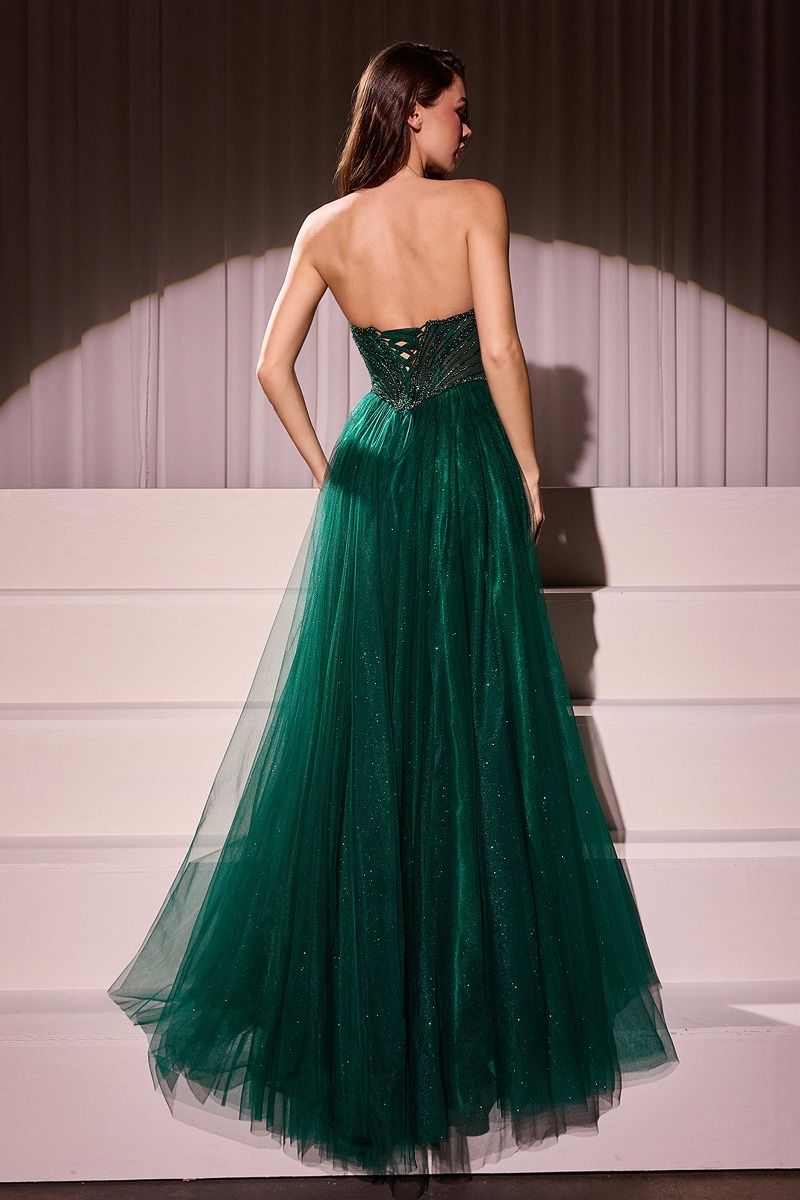 Strapless Pointed Neckline Gown By Ladivine CC415 - Women Evening Form Ariststyles Strapless Pointed Neckline Gown By Ladivine CC415 - Women Evening Form Ariststyles