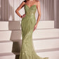 Sequins Strapless Fitted Gown By Ladivine CC416 - Women Evening Formal Gown - Special Occasion/Curves