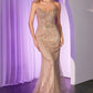 Sequins Strapless Fitted Gown By Ladivine CC416 - Women Evening Formal Gown - Special Occasion/Curves