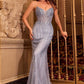 Sequins Strapless Fitted Gown By Ladivine CC416 - Women Evening Formal Gown - Special Occasion/Curves