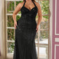 Halter Cutout Neckline Gown By Ladivine CC416C - Women Evening Formal Gown - Curves