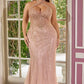 Halter Cutout Neckline Gown By Ladivine CC416C - Women Evening Formal Gown - Curves