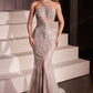 Fitted Halter Keyhole Neckline Gown By Ladivine CC427 - Women Evening Formal Gown - Special Occasion