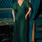 Satin V-Neckline A-Line Gown by Cinderella Divine CC447 - Special Occasion