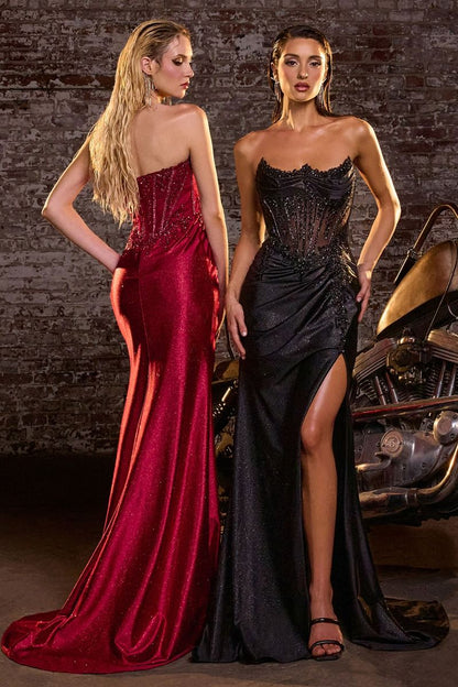 Strapless Sweetheart Neckline Gown By Ladivine CC463 - Women Evening Formal Gown - Special Occasion