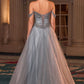 Sequin Off Shoulder A-Line Gown By Ladivine CC471 - Women Evening Formal Gown - Special Occasion