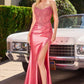 Strapless Scoop Neckline Leg Slit Gown By Ladivine CC475 - Women Evening Formal Gown - Special Occasion