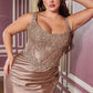 Beaded Lace Scoop Neckline Gown By Ladivine CC475C - Women Evening Formal Gown - Curves