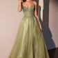 Strapless Layered Tulle A-Line Gown By Ladivine CC487 - Women Evening Formal Gown - Special Occasion