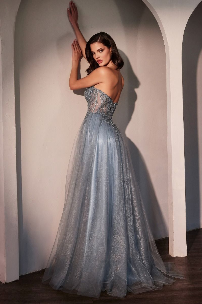 Strapless Layered Tulle A-Line Gown By Ladivine CC487 - Women Evening Formal Gown - Special Occasion