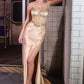 Beaded Strapless Neckline Gown By Ladivine CC490 - Women Evening Formal Gown - Special Occasion